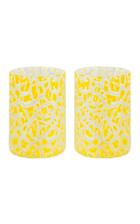 Moda Operandi Stories Of Italy Set Of 2 Crackl Lemon Glasses