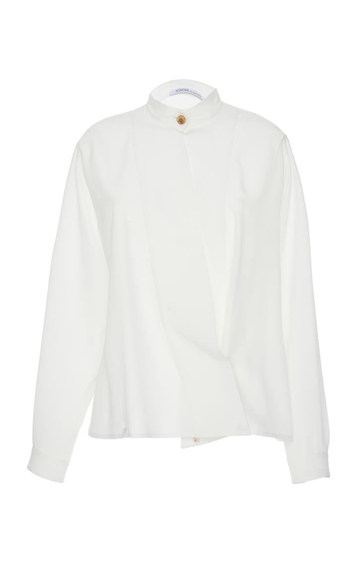 Agnona Crepe De Chine Wrap Shirt
