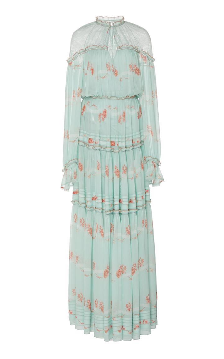 Moda Operandi Jonathan Simkhai Cristina Printed Silk Maxi Dress Size: Xs
