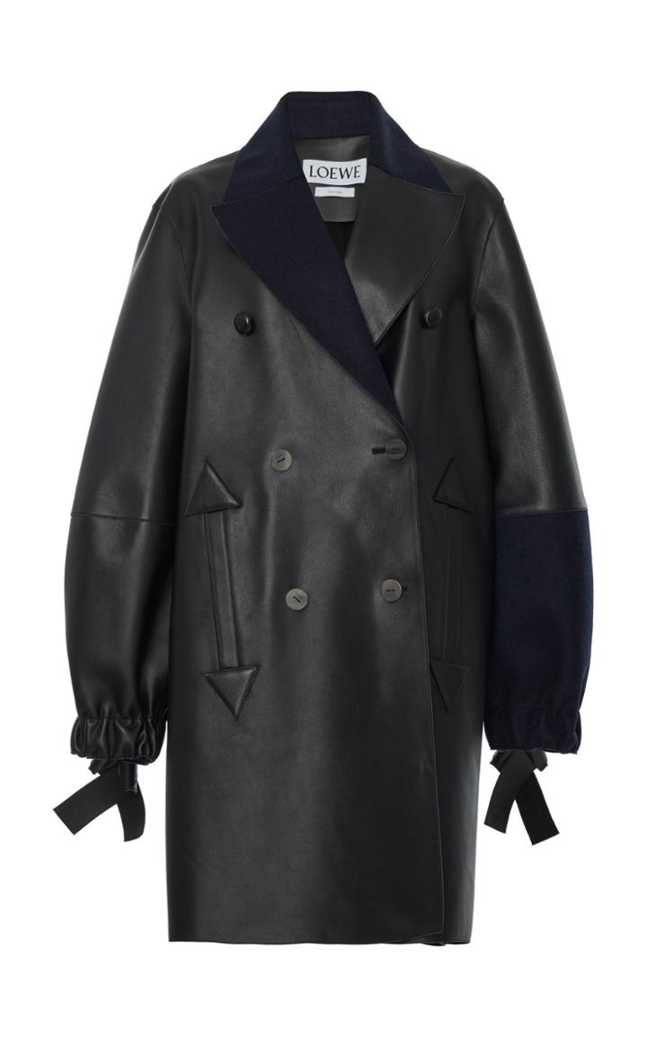 Loewe Double Breasted Leather Coat