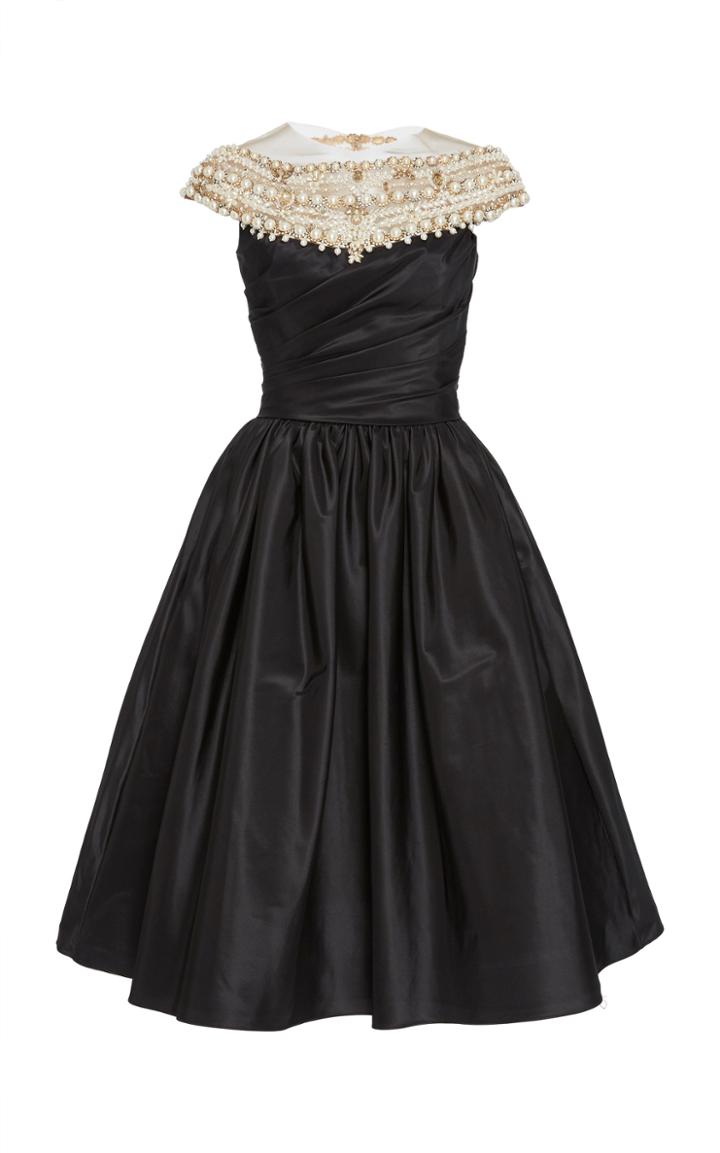 Marchesa Pearl Silk Taffeta Dress