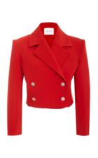 Carmen March Cropped Double-breasted Piqu Blazer