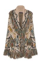 Etro Fringe-trimmed Paisley Jacquard Cardigan
