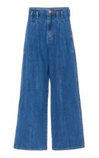 Pushbutton Wide-leg Retro Jeans