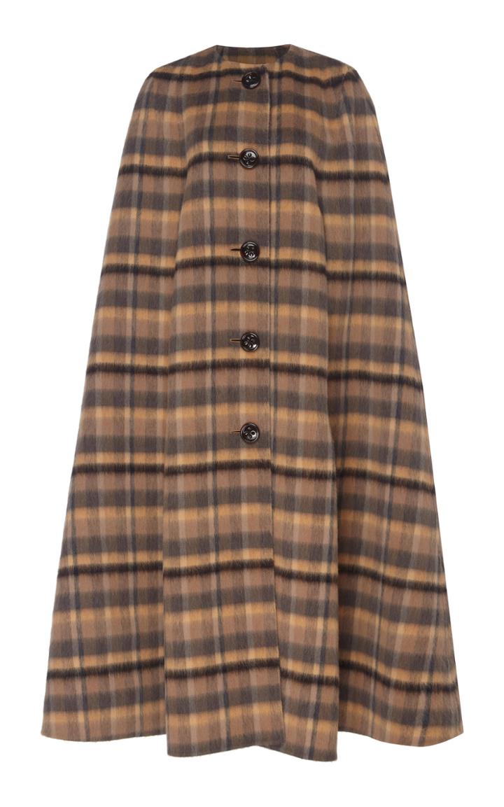 Marc Jacobs Checked Wool-alpaca Cape