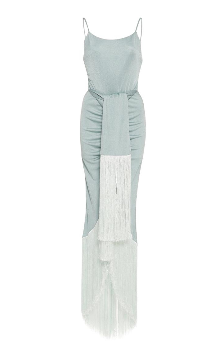 Cult Gaia Natalia Maxi Fringe Jersey Dress