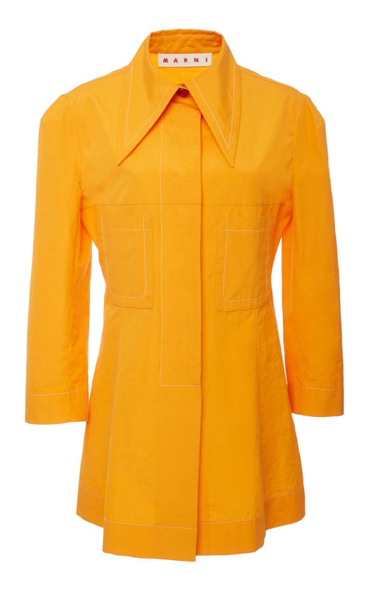 Marni Cotton Poplin Polo Neck Shirt