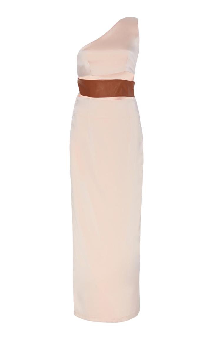 Moda Operandi Paris Georgia Marlo One Shoulder Porcelain Dress Size: Xs