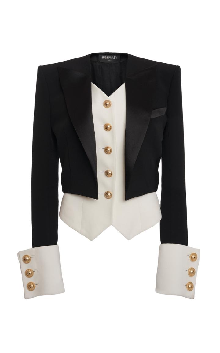 Balmain Satin-trim Tuxedo Crepe Jacket