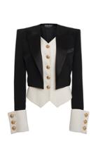 Balmain Satin-trim Tuxedo Crepe Jacket