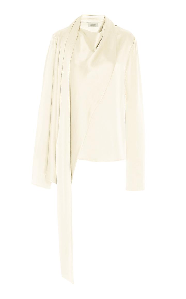 Moda Operandi Lapointe Scarf-detailed Double-faced Satin Top