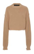 Sally Lapointe Cropped Cotton And Silk Sweater