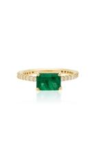 Moda Operandi Shay 18k Yellow Gold Emerald Solitaire Ring Size: 2.5