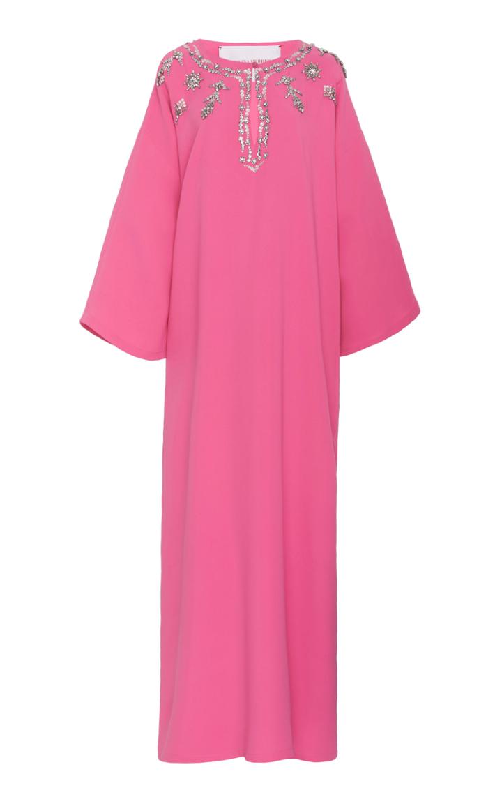 Carolina Herrera Drop Shoulder Caftan With Neck Embellishment