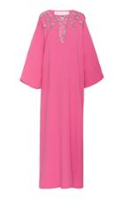 Carolina Herrera Drop Shoulder Caftan With Neck Embellishment