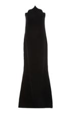 Oscar De La Renta Train-detailed Velvet Column Gown