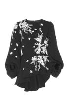 Andrew Gn Embroidered Peplum Top