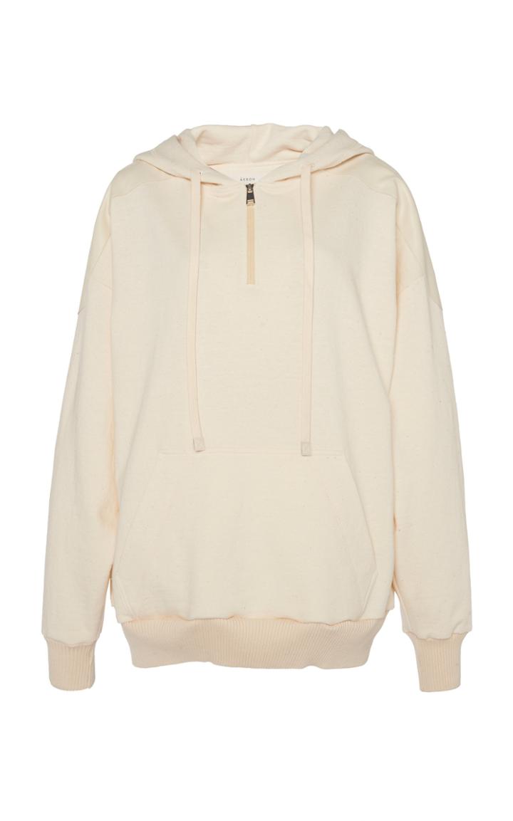 Eron Lynn Faux Leather Detail Hoodie