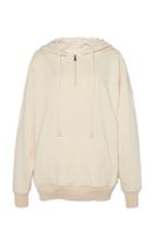 Eron Lynn Faux Leather Detail Hoodie