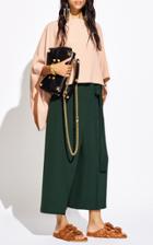 Moda Operandi Valentino Cady Wrap-effect Cropped Wide-leg Pants