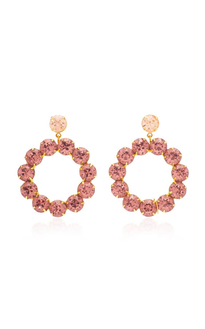 Jennifer Behr Maddox Gold-tone Crystal Earrings