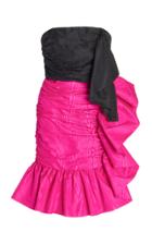 Moda Operandi Costarellos Adelia Ruffled Colorblock Moir Strapless Mini Dress