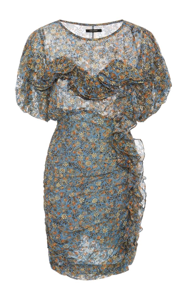 Isabel Marant Face Ruffled Sheath Mini Dress