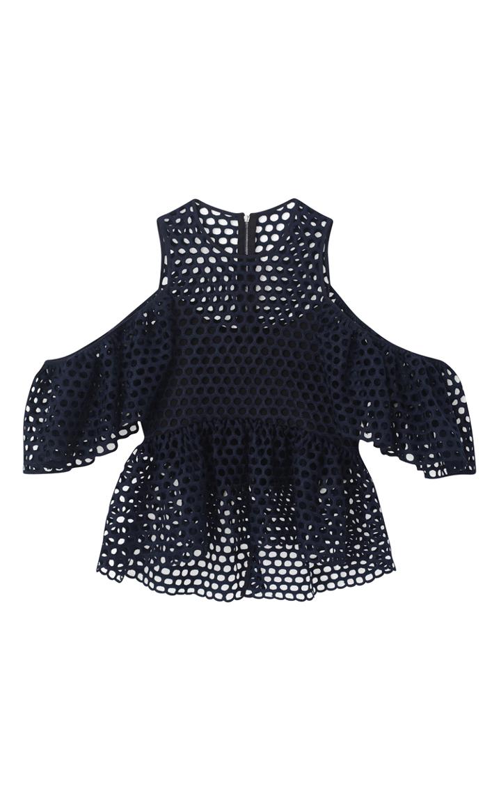 Kalmanovich Cold Shoulder Peplum Top