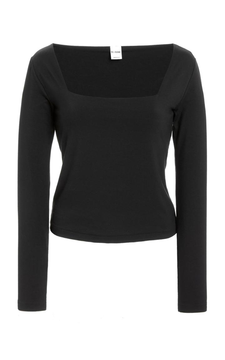 Re/done 80s Jersey Square-neck Top