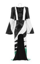 Moda Operandi Balmain Color-blocked Sequined Cutout Gown Size: 34