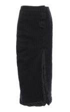 Moda Operandi Acne Studios Idonna Shell-trimmed Pinstriped Wool Midi Skirt
