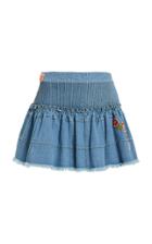 Moda Operandi Loveshackfancy Meadow Quilted Denim Skirt