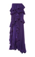 Roberto Cavalli Purple Enverse Satin Skirt