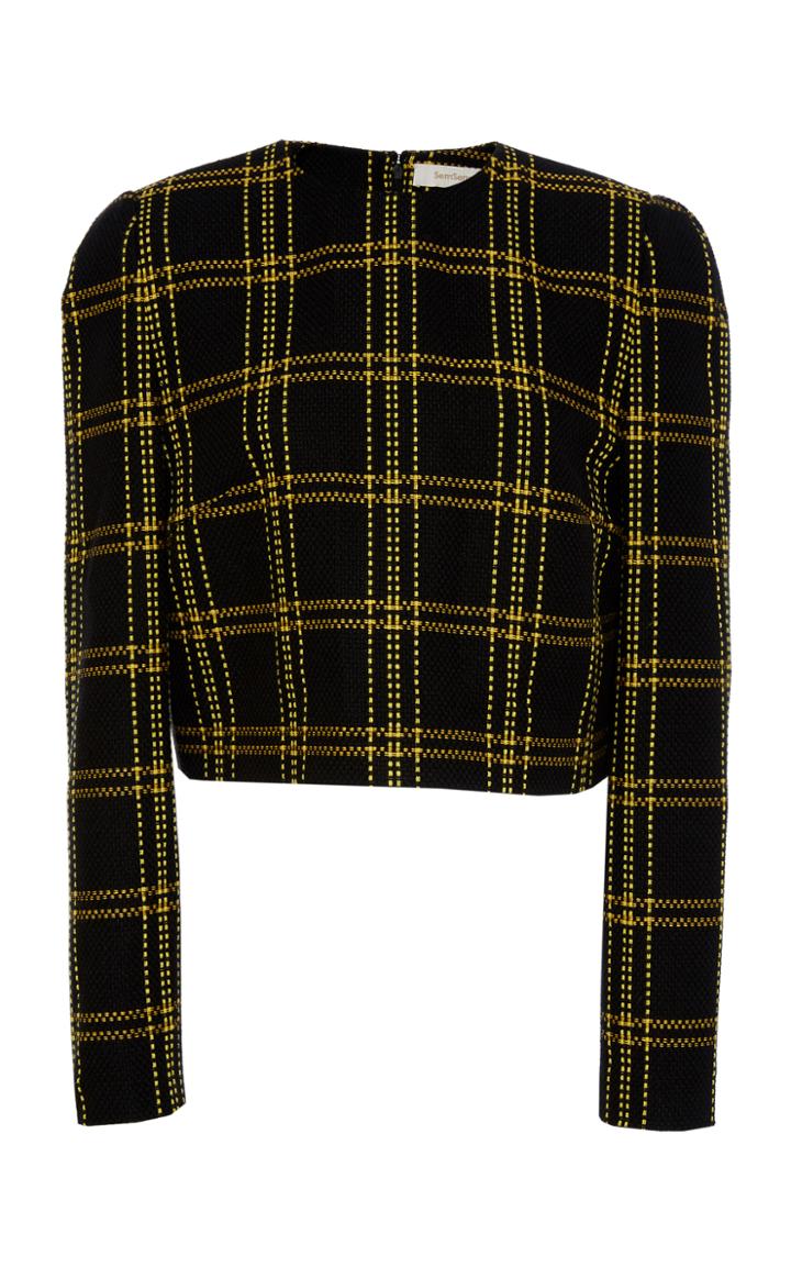Semsem Cairo Check Cropped Top