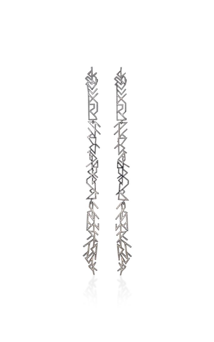 Fallon Hieroglyph Silver-tone Earrings
