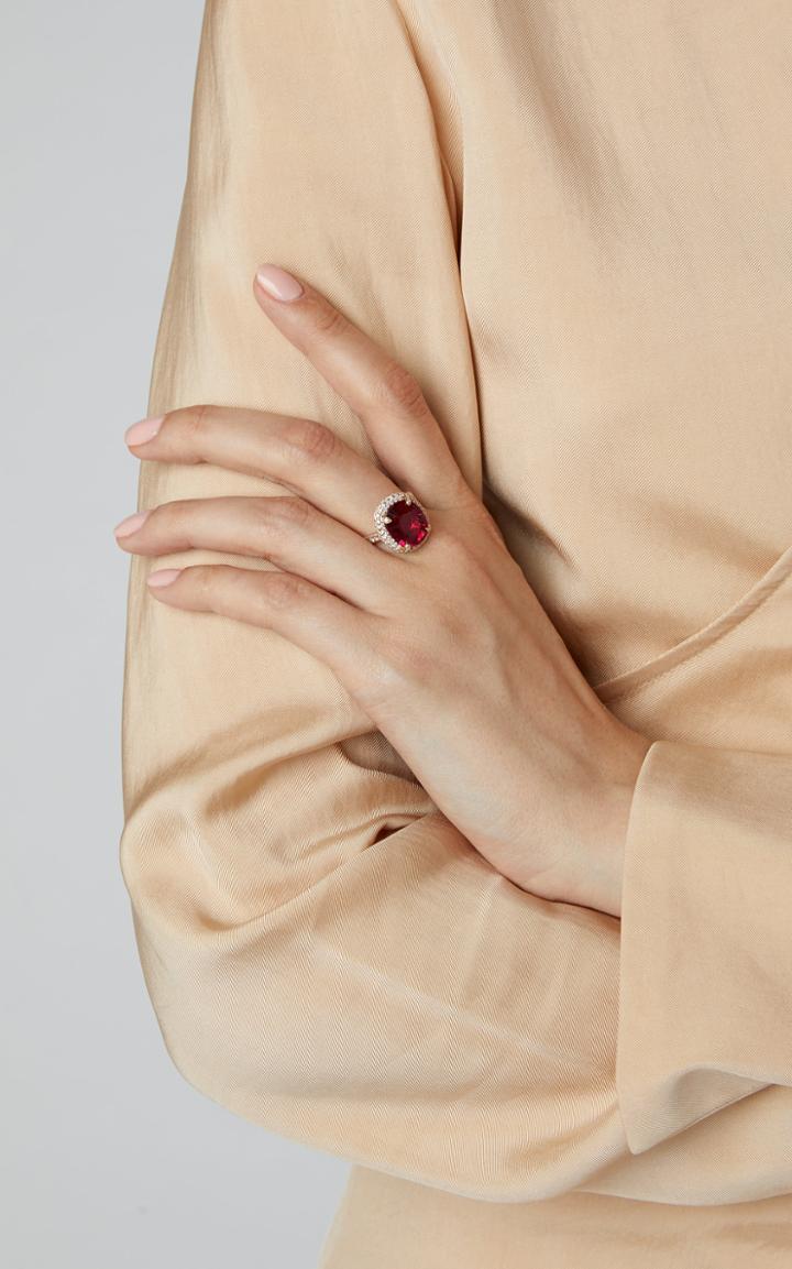Nam Cho 18k Rose Gold, Rubellite And Diamond Ring