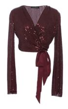 Jenny Packham Marla Sequin Wrap Top
