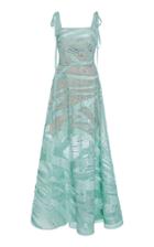Elie Saab Bead Embroidered A-line Gown