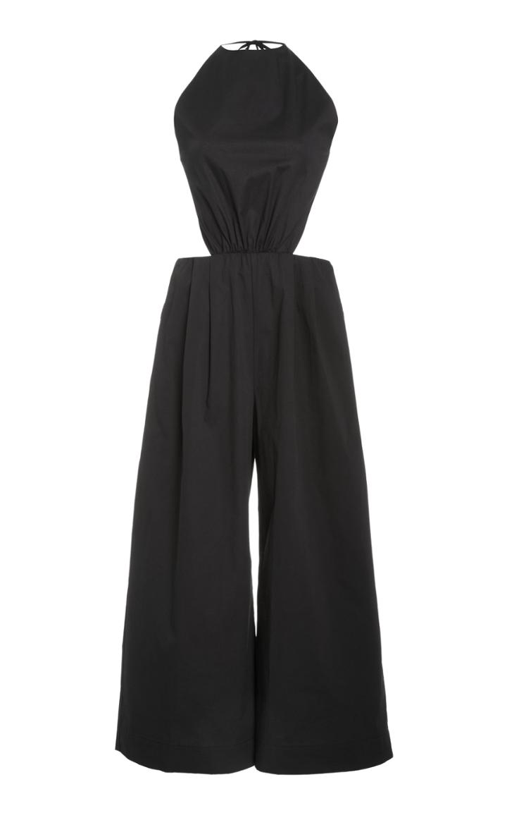 Staud Kauai Cut-out Cotton Poplin Jumpsuit