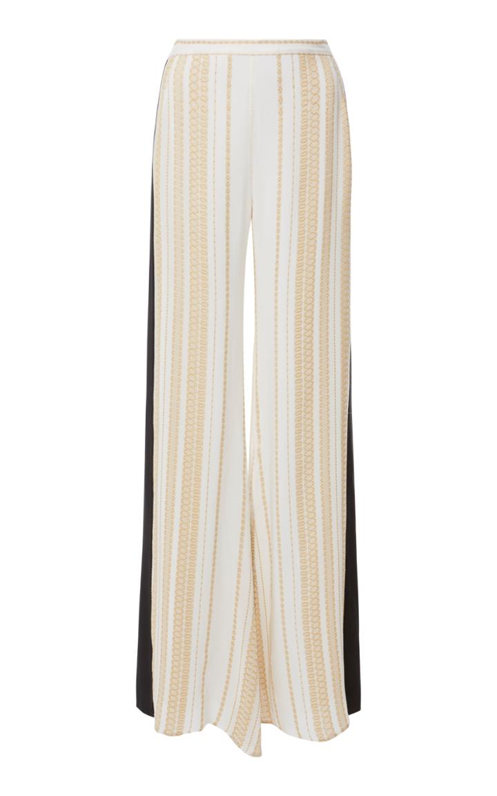 Zeus + Dione Alcyone Textured Silk Flared Leg Pant
