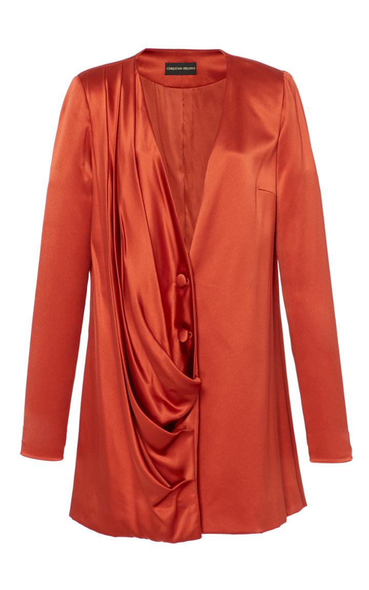Christian Siriano Satin Draped Jacket