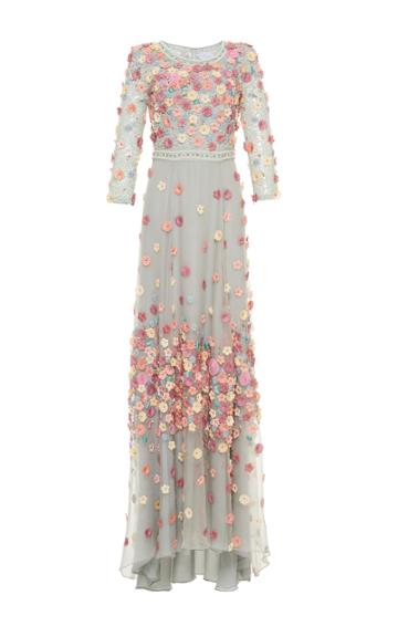 Luisa Beccaria Embellished Floral Embroidered Gown