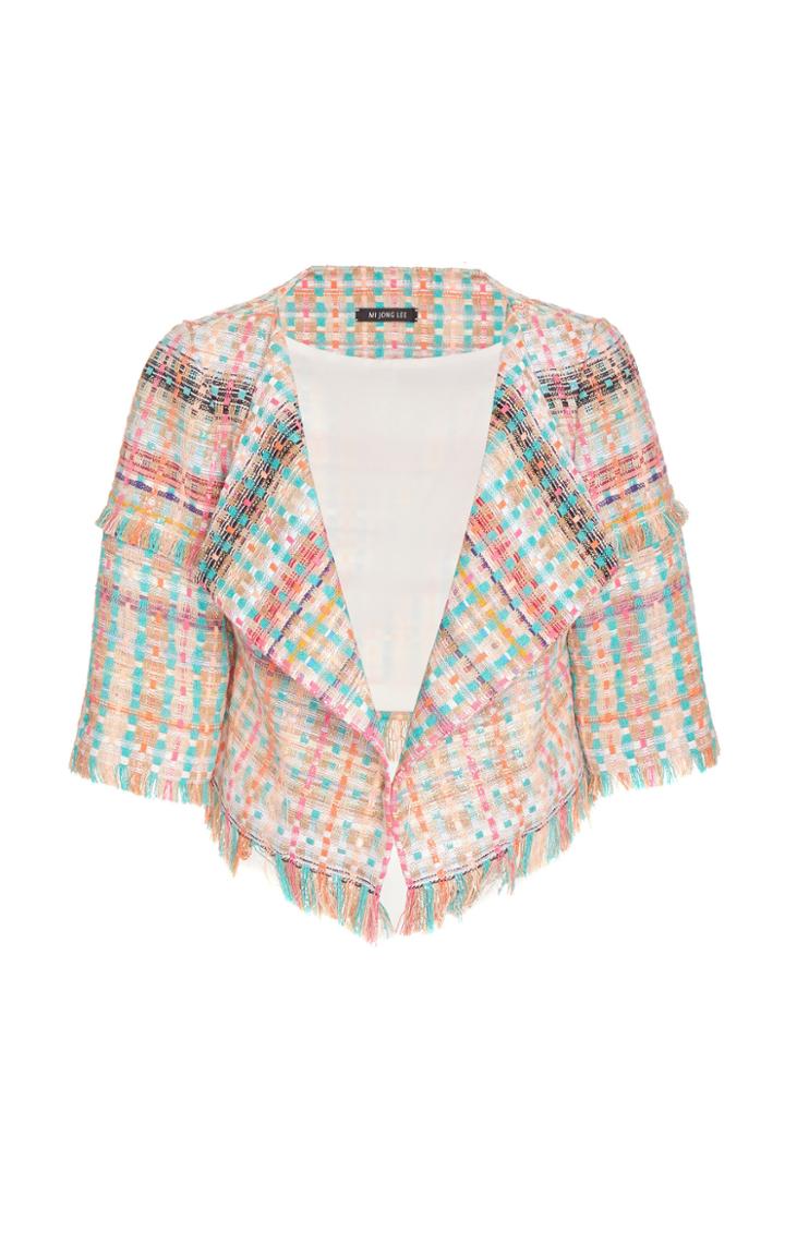 Mi Jong Lee Cropped Jacket With Fringe Detail