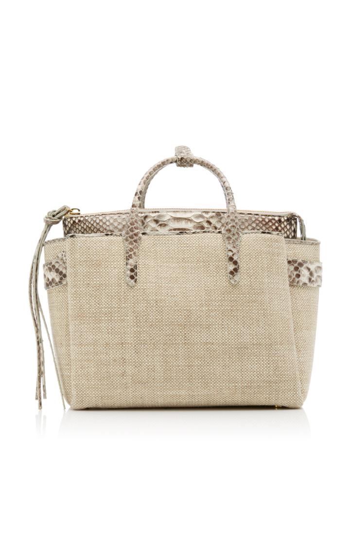 Moda Operandi Nancy Gonzalez Cristina Contrasting Python Tote