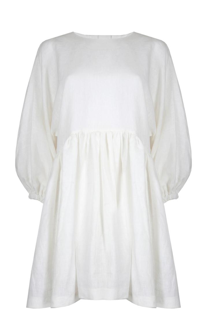 Moda Operandi Piece Of White Amelia Open-back Linen Dress