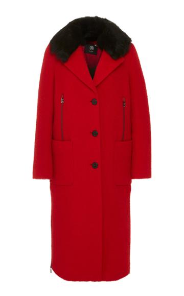 Bogner Sport Scarlett Fur-trimmed Wool-blend Coat Size: 6