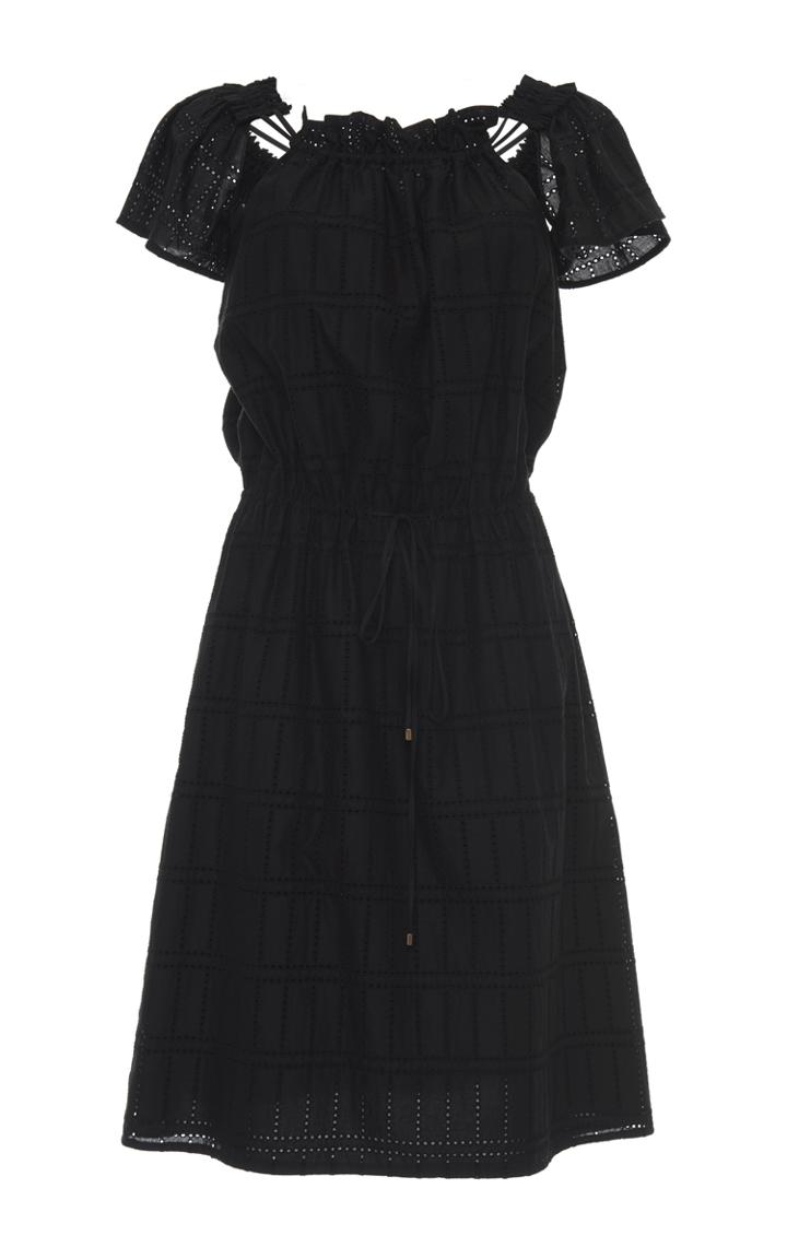 Blumarine Eyelet Drawstring Dress