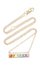 Jane Taylor Multi-stone 14k Yellow Gold Bar Necklace