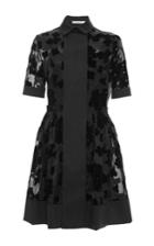 Carven Black Silk Organza Shirt Dress