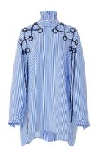 Ellery Railroad Striped Lace Up Shirt